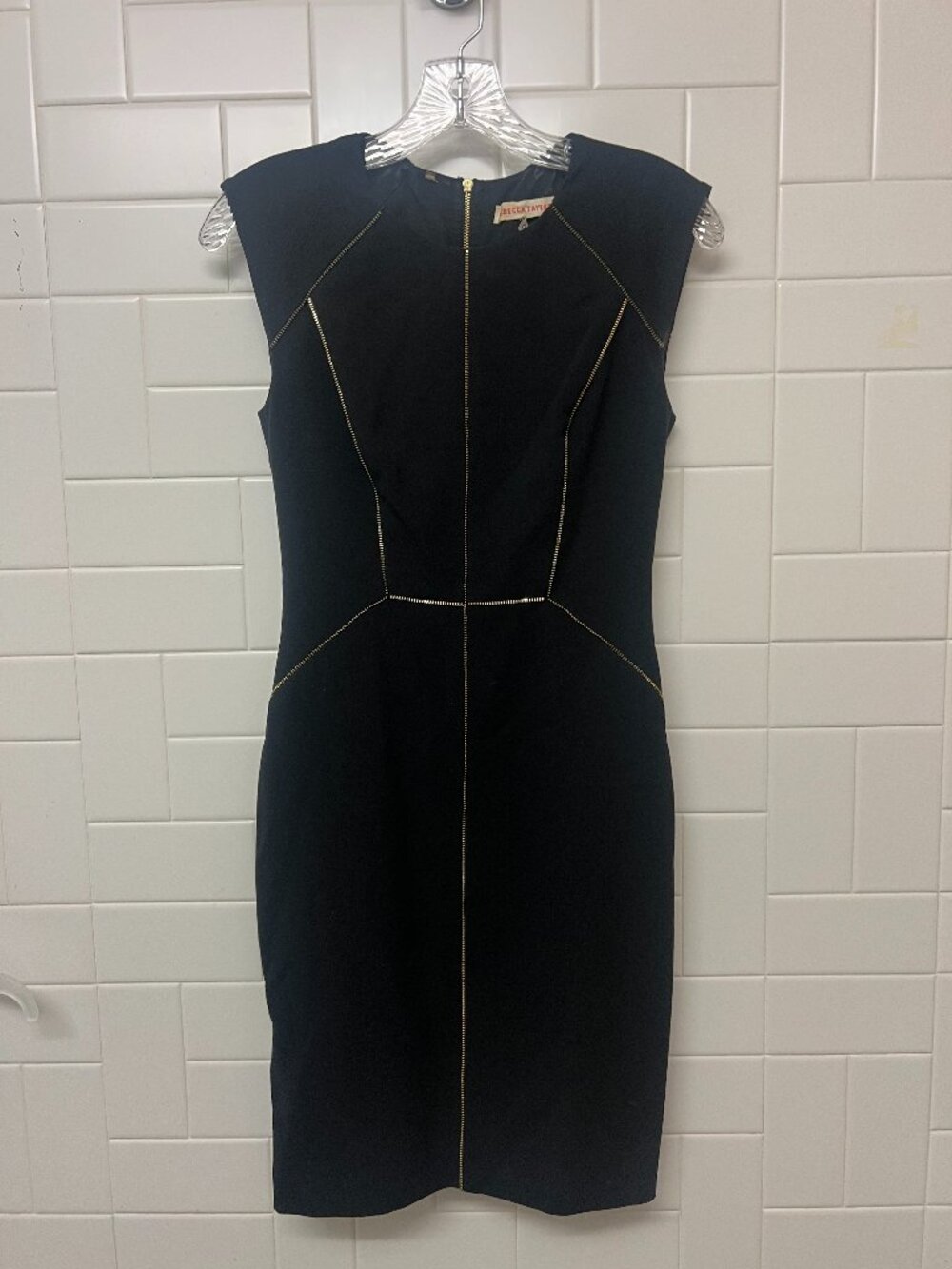 Black with Gold zip tailored detail Rebecca Taylor size 0 dress